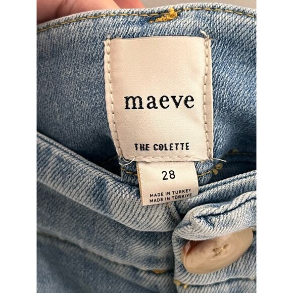 Maeve by Anthropologie The Colette High-Rise Crop Wide-Leg Light Wash 28 - Picture 6 of 11